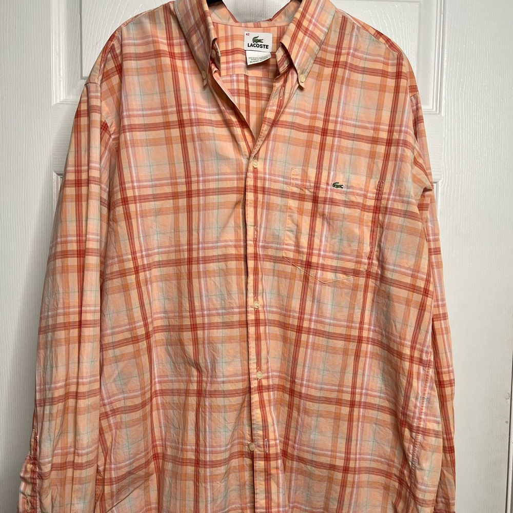 Lacoste sherbet orange button down